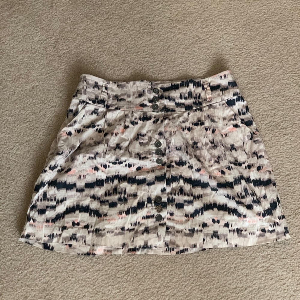 BCBG button down mini skirt , black/gray/pink